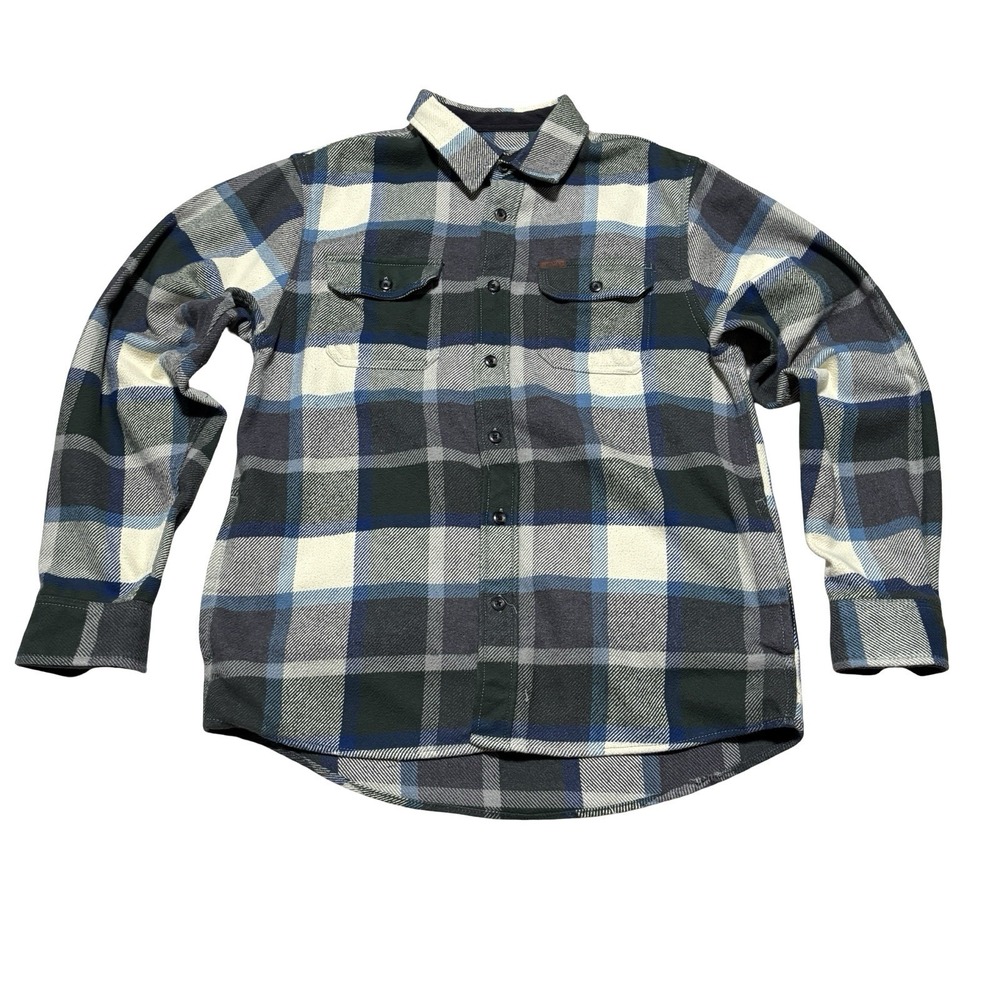 Orvis Men's Premium Heavy Flannel Plaid Button Down Shirt Size Large 22 x 30